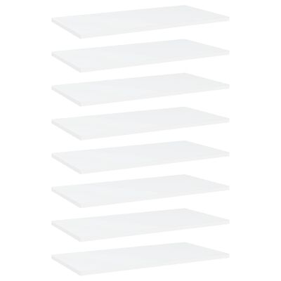vidaXL Półki na książki, 8 szt., białe, 60x30x1,5 cm, płyta wiórowa