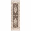 vidaXL Dywan Bieżnik FLORNES Tkany Szarobrązowy wz&oacute;r 67 x 200 cm PP