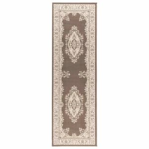 vidaXL Dywan Bieżnik FLORNES Tkany Szarobrązowy wz&oacute;r 67 x 200 cm PP