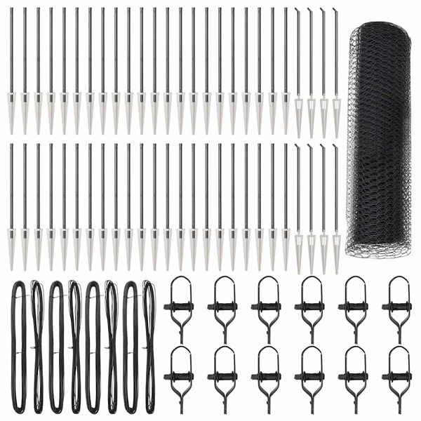 vidaXL Słupek ogrodzeniowy. Szary 100 x 0,5 m (siatka 25 mm)