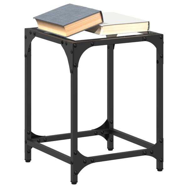 vidaXL Stoliki kawowe ze szklanym blatem, 2 szt., 30x30x40 cm, stal