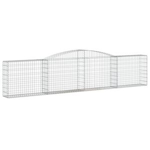 vidaXL Łukowaty kosz gabionowy, 400x30x80/100 cm, galwanizowane żelazo