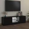 vidaXL Szafka pod TV z oświetleniem LED, czarna, 120 x 30 x 36 cm