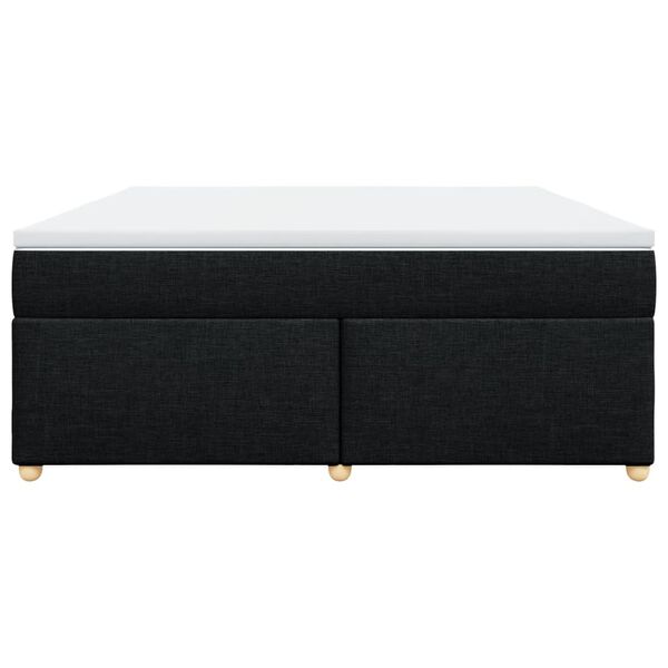 vidaXL Ł&oacute;żko kontynentalne z materacem, czarne, tkanina 180x200 cm