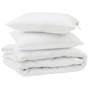 vidaXL Kołdra z poduszką 3 pcs Biały Mikrofibra