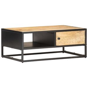 vidaXL Stolik kawowy z drzwiczkami, 90x55x36 cm, surowe drewno mango