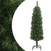 vidaXL Smukła sztuczna choinka ze stojakiem, zielona, 150 cm, PVC