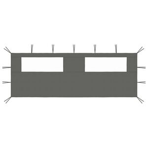 vidaXL Ścianka z oknami do altany, 6x2 m, antracytowa
