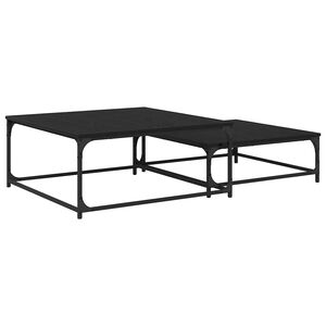 vidaXL Stolik kawowy 2 pcs Czarny Dąb Materiał drewnopochodny