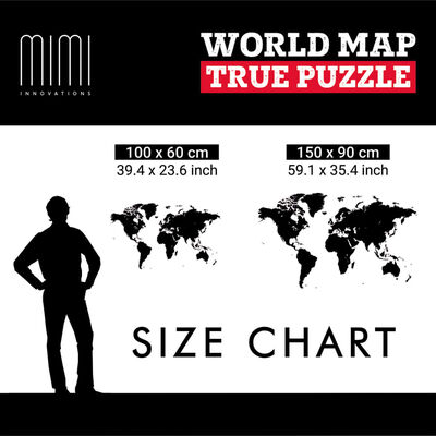 MiMi Innovations Ścienna mapa świata Luxury, puzzle, brąz, 150x90 cm