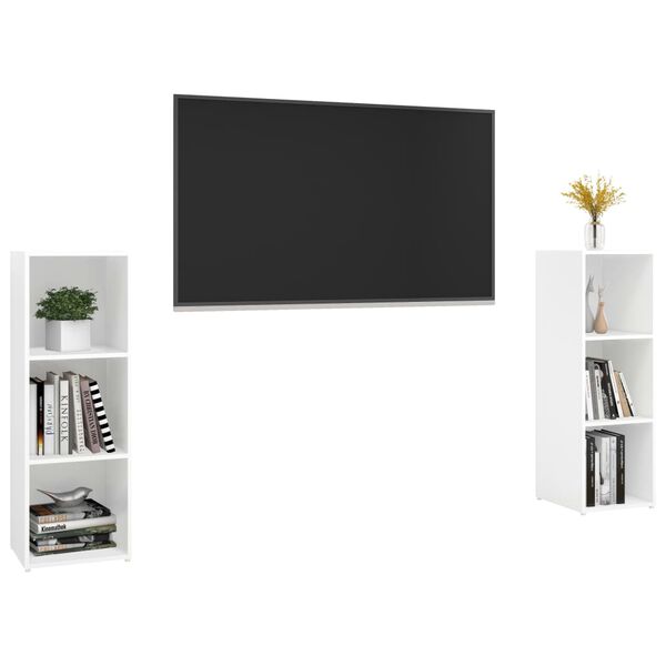 vidaXL Szafki TV, 2 szt., białe, 107x35x37 cm, płyta wi&oacute;rowa