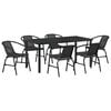 vidaXL Zestaw do jadalni w ogrodzie 7 pcs Czarny