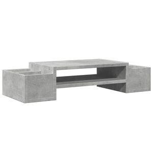 vidaXL Podstawka pod monitor, z przegr&oacute;dkami, szary beton, 70x27x15 cm