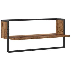 vidaXL P&oacute;łka ścienna Do montażu na ścianie stare drewno metal PB