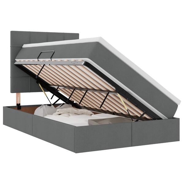 vidaXL Ł&oacute;żko z miejscem na przechowywanie i materacem Ciemnoszary