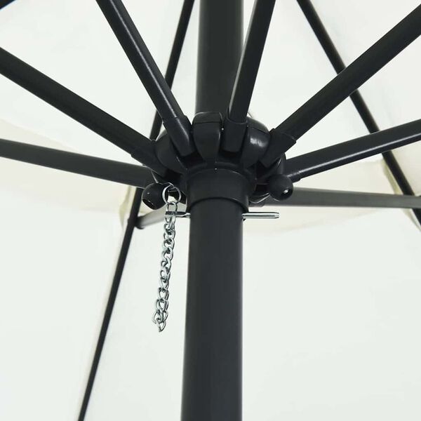 vidaXL Parasolka ogrodowa Biały i czarny 395 x 395 x 245 cm
