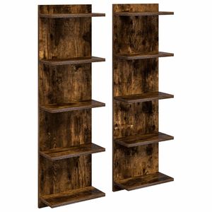 vidaXL P&oacute;łka ścienna 2 szt. Dąb wędzony 30 x 15 x 100 cm