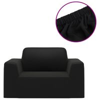 vidaXL Elastyczny pokrowiec na sofę, dżersej, czarny