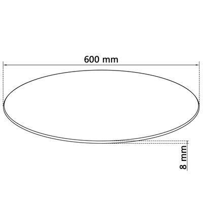vidaXL Blat stołu ze szkła hartowanego, okrągły, 600 mm