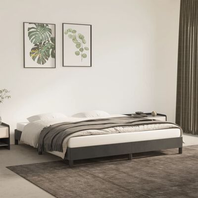 vidaXL Rama łóżka, ciemnoszara, 160x200 cm, tapicerowana aksamitem