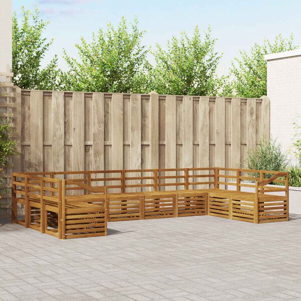 vidaXL Zestawy sof 10 pcs Naturalny Lite Drewno Akacji
