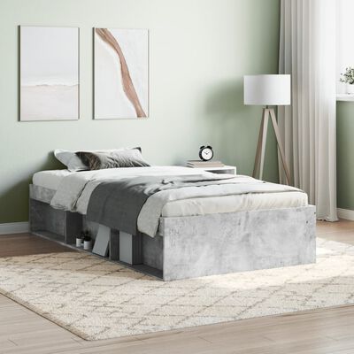 vidaXL Rama łóżka, szarość betonu, 90x190 cm