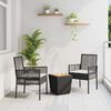vidaXL Zestaw Bistro Ogrodowego 3 pcs Czarny Polirattan