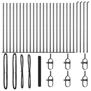 vidaXL Słupek ogrodzeniowy. Szary 50 x 1,4 m (siatka 12 x 12 mm)