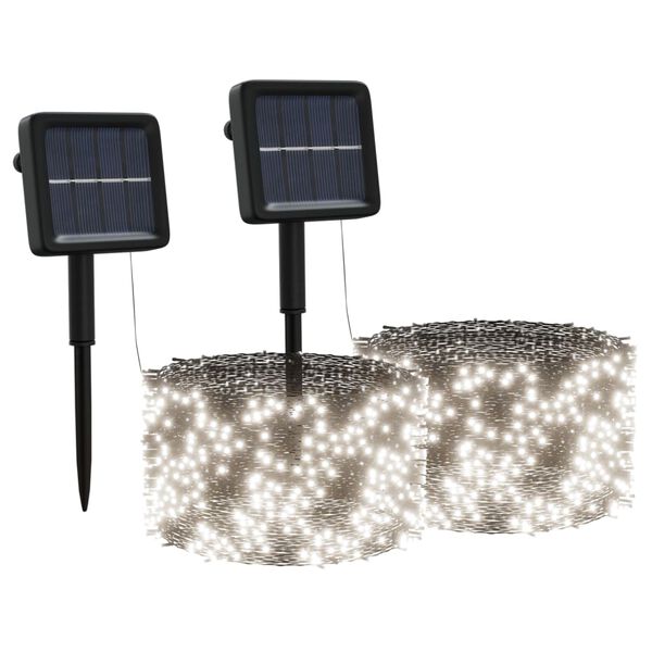 vidaXL Solarne lampki dekoracyjne, 2 szt., 2x200 LED, zimne białe