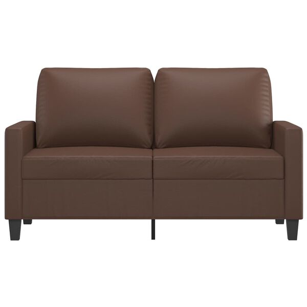 vidaXL 2-osobowa sofa, brązowa, 120 cm, obita sztuczną sk&oacute;rą