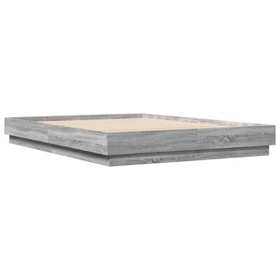 vidaXL Rama łóżka, szary dąb sonoma, 160x200cm materiał drewnopochodny