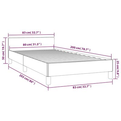 vidaXL Rama łóżka z zagłówkiem, ciemnozielona, 80x200 cm, aksamitna