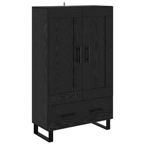 vidaXL Highboard Czarny Dąb 69,5 x 31 x 115 cm Materiał drewnopochodny