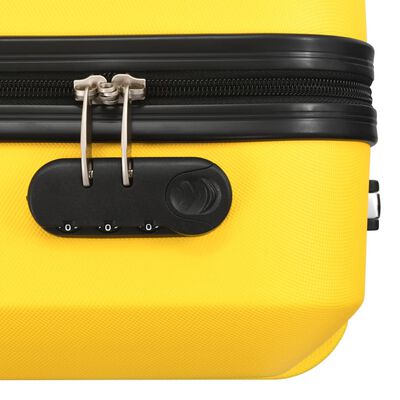 vidaXL Zestaw twardych walizek, 3 szt., żółte, ABS