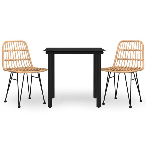 vidaXL 3-częściowy zestaw mebli ogrodowych, polirattan