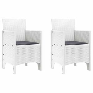 vidaXL Krzesło Ogrodowe 2 pcs Biały 53 x 49 x 85 cm polipropylen