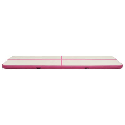 vidaXL Mata gimnastyczna z pompką, 700x100x15 cm, PVC, różowa