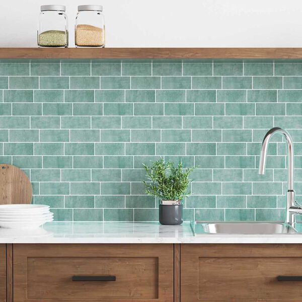 vidaXL Kafelka subway 10 pcs Szary zielony 29.4 x 21.4 cm