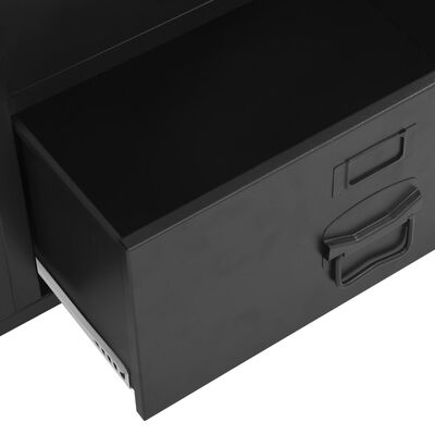 vidaXL Szafa w stylu industrialnym, czarna, 90x40x140 cm, stal