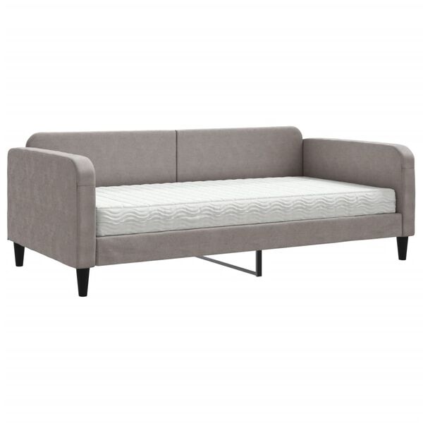 vidaXL Sofa z materacem do spania, kolor taupe, 100x200 cm, tkanina