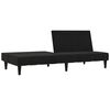 vidaXL 2-osobowa kanapa rozkładana z podn&oacute;żkiem, czarna, mikrofibra
