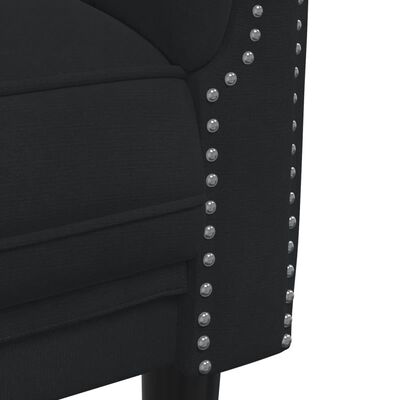 vidaXL Sofa 3-osobowa, czarna, tapicerowana aksamitem