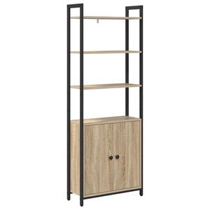 vidaXL Szafka na książki 6 poziom&oacute;w 60 x 24 x 161 cm Dąb Sonoma