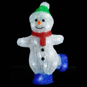 vidaXL Świąteczna, akrylowa figurka bałwana z LED, 30 cm, wewn./zewn.