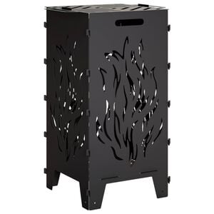 vidaXL Kominek Czarny 47 x 38 x 75 cm Stal