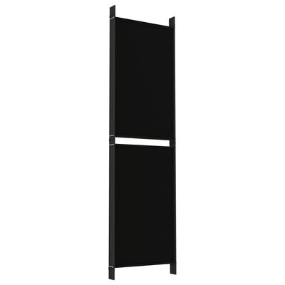 vidaXL Parawan 5-panelowy, czarny, 250 x 180 cm, tkanina