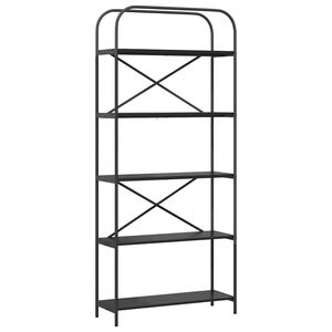 vidaXL P&oacute;łka na książki Czarny Dąb 80 x 30 x 183 cm