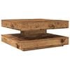 vidaXL Stolik kawowy obrotowy 360 stopni, stare drewno, 70x70x34,5 cm