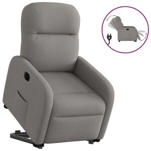 vidaXL Podnoszony fotel rozkładany, elektryczny, kolor taupe, tkanina