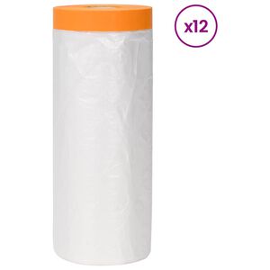 vidaXL Arkusz ochronny z taśmą klejącą 12 szt. przezroczysty HDPE